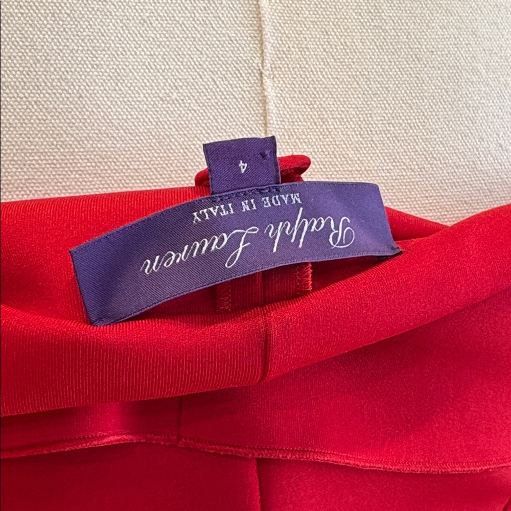 Ralph Lauren Collection Red Cross Front Off-the-Shoulder Cocktail Dress size 4 - Picture 8 of 13